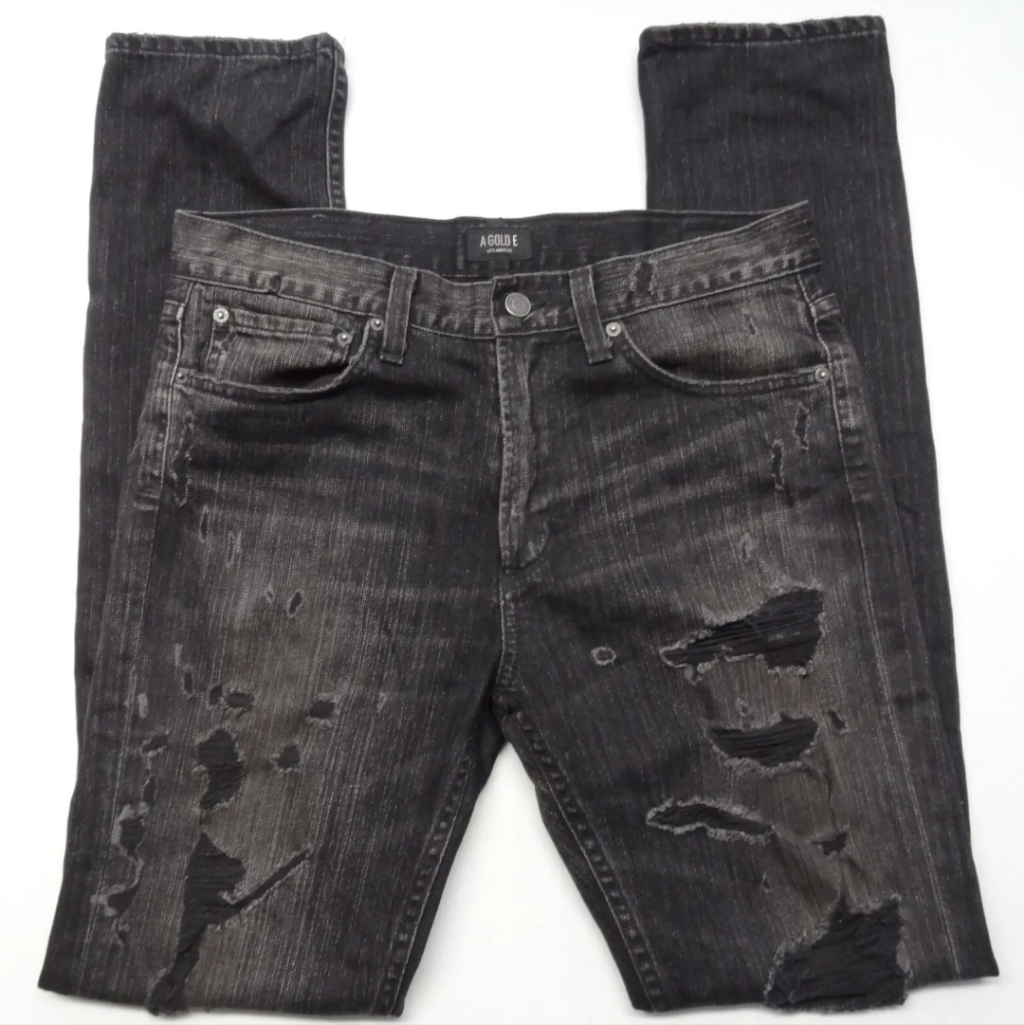 Agolde Mens 31x32 Skinny Liverpool Ripped Distressed Stretch Denim A604-2029 Usa